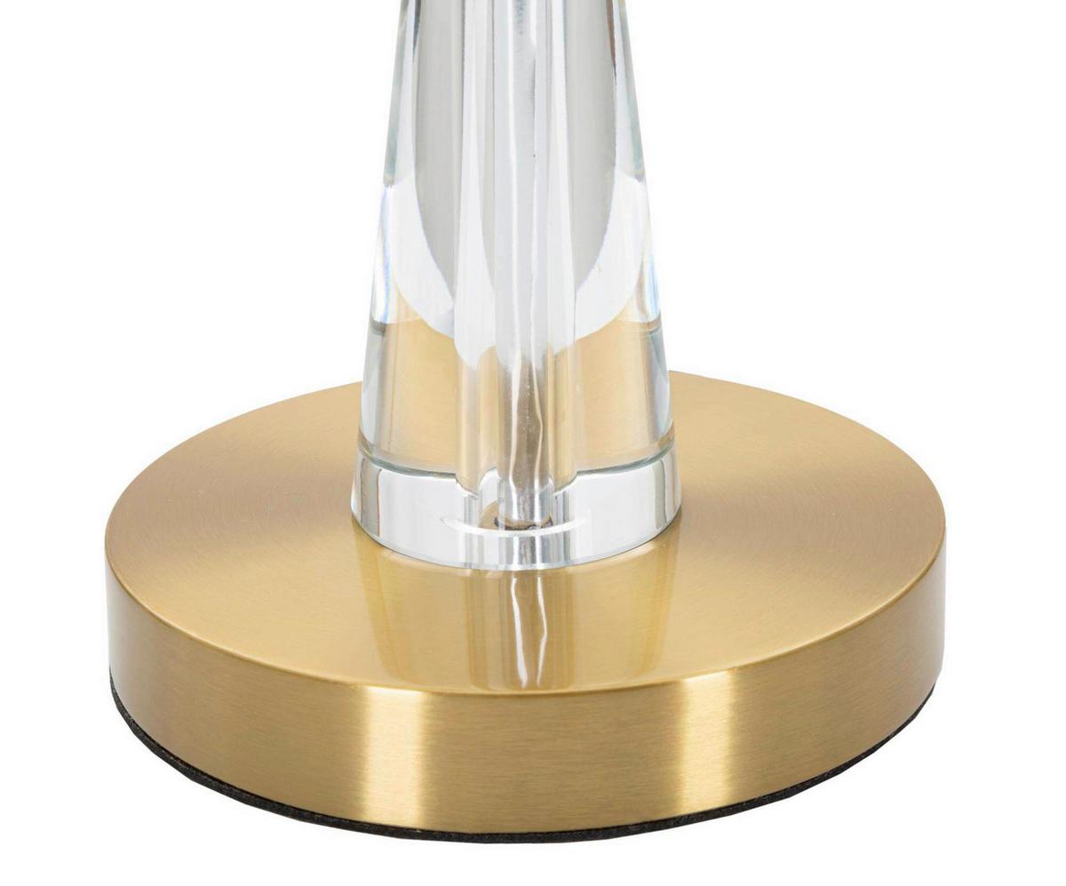 Tischleuchte Cristal Weiß/goldfarben B:30cm - Goldfarben/Weiß, Basics, Glas/Textil (30/56/30cm)