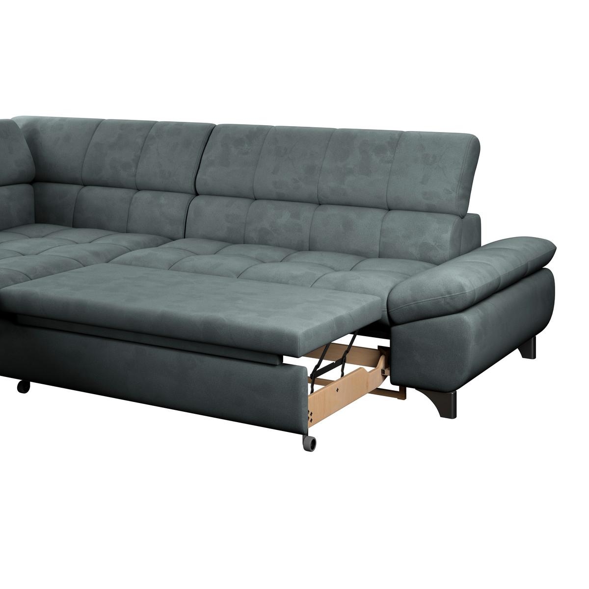 Ecksofa Gemini Grün, B: 234cm - Chromfarben/Mintgrün, KONVENTIONELL, Textil (234/312cm)