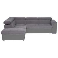 Ecksofa mit Schlaffunktion + Bettkasten Milla Grau/Fango - Fango/Grau, Basics, Holz/Textil (217/252cm) - MID.YOU