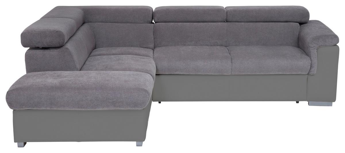 Ecksofa mit Schlaffunktion + Bettkasten Milla Grau/Fango - Fango/Grau, Basics, Holz/Textil (217/252cm) - MID.YOU
