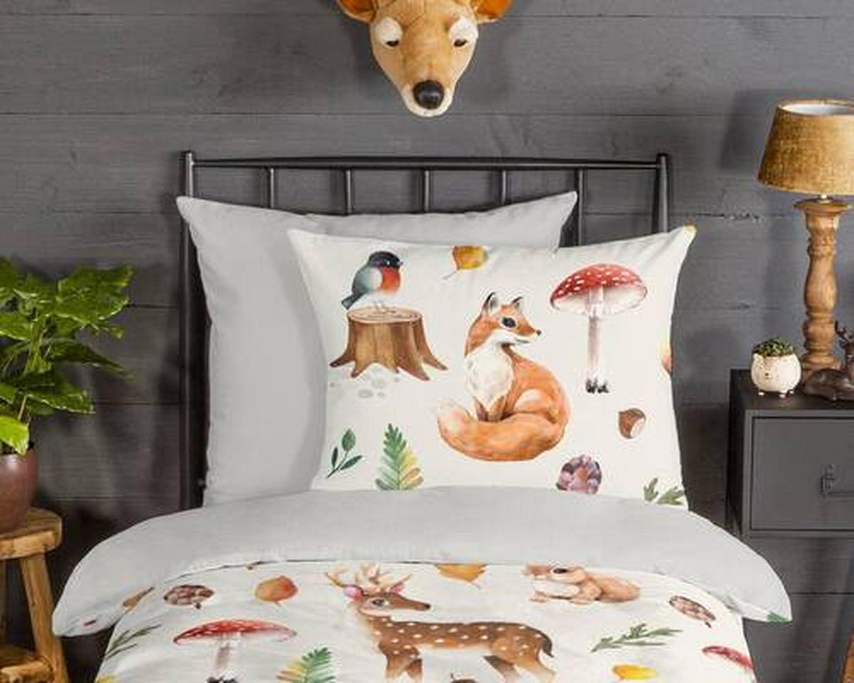 Jugendbettwäsche Autumn Multicolor 135x200 cm - Multicolor, Natur, Textil (135/200cm)