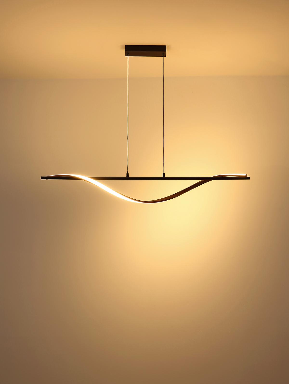 Led Mennyezeti Lámpa 67354h Watkins - barna/fekete, Design, műanyag/fém (115/14/17cm) - Globo