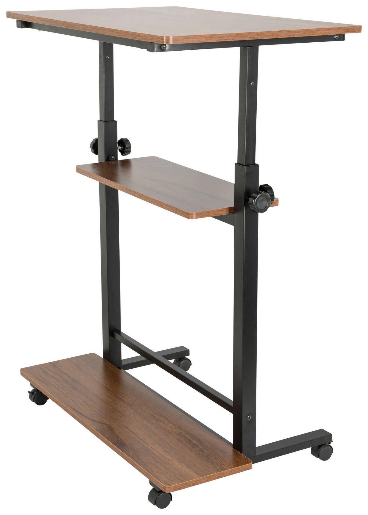 Schreibtisch Workstation II Schwarz/Walnuss Dekor - Walnussfarben/Schwarz, Basics, Holzwerkstoff/Kunststoff (80/80x120/50cm) - MID.YOU