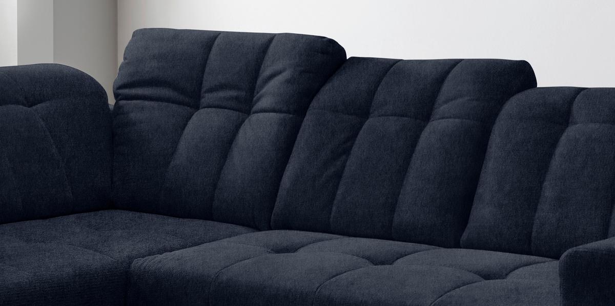 Ecksofa mit USB Anschluss Sano, Dunkelblau,s: 200x261 cm - Schwarz/Dunkelblau, MODERN, Textil (200/261cm) - Livetastic