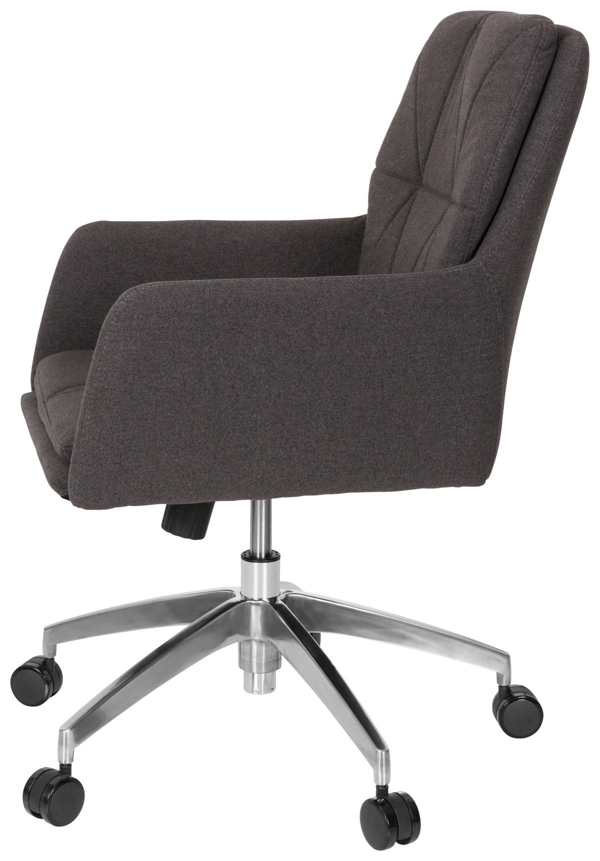 Drehstuhl Shake 350 Höhenverstellbar Dunkelgrau - Dunkelgrau/Silberfarben, MODERN, Kunststoff/Textil (58/89/70cm) - MID.YOU