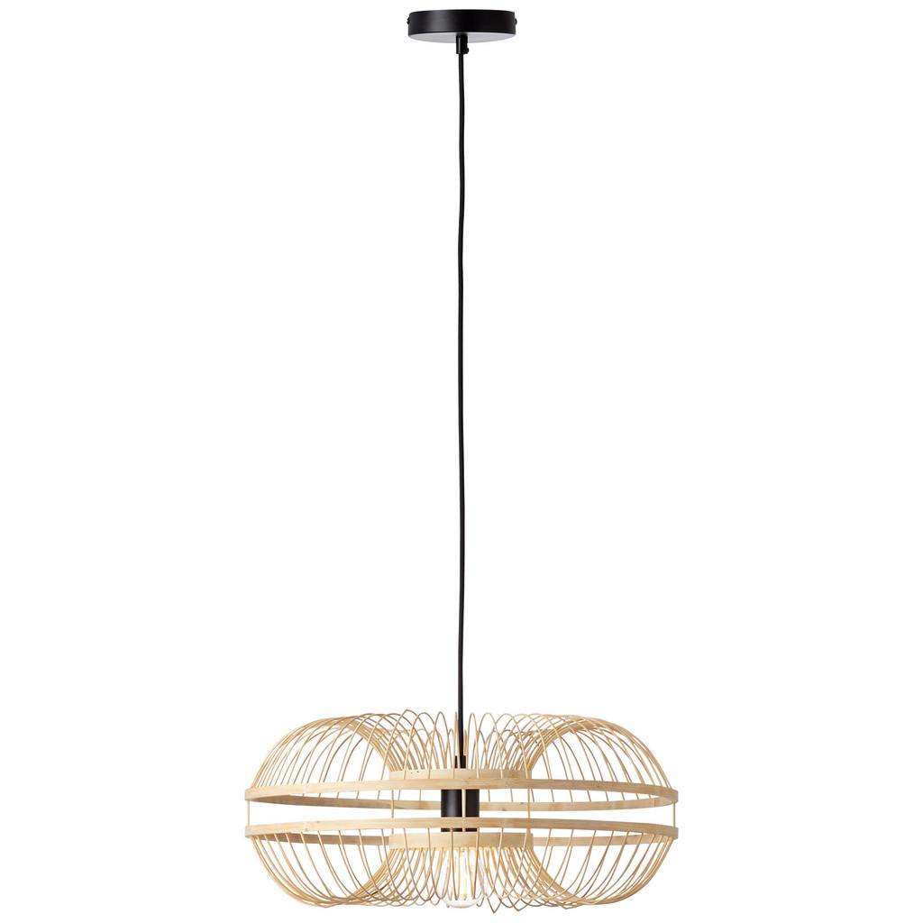 Hängeleuchte Busan H: 100 cm 1-Flammig, Holz-Schirm