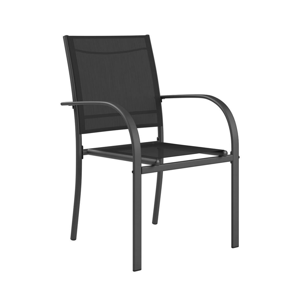 Gartenset Berlin - Schwarz, MODERN, Glas/Textil - Beldano