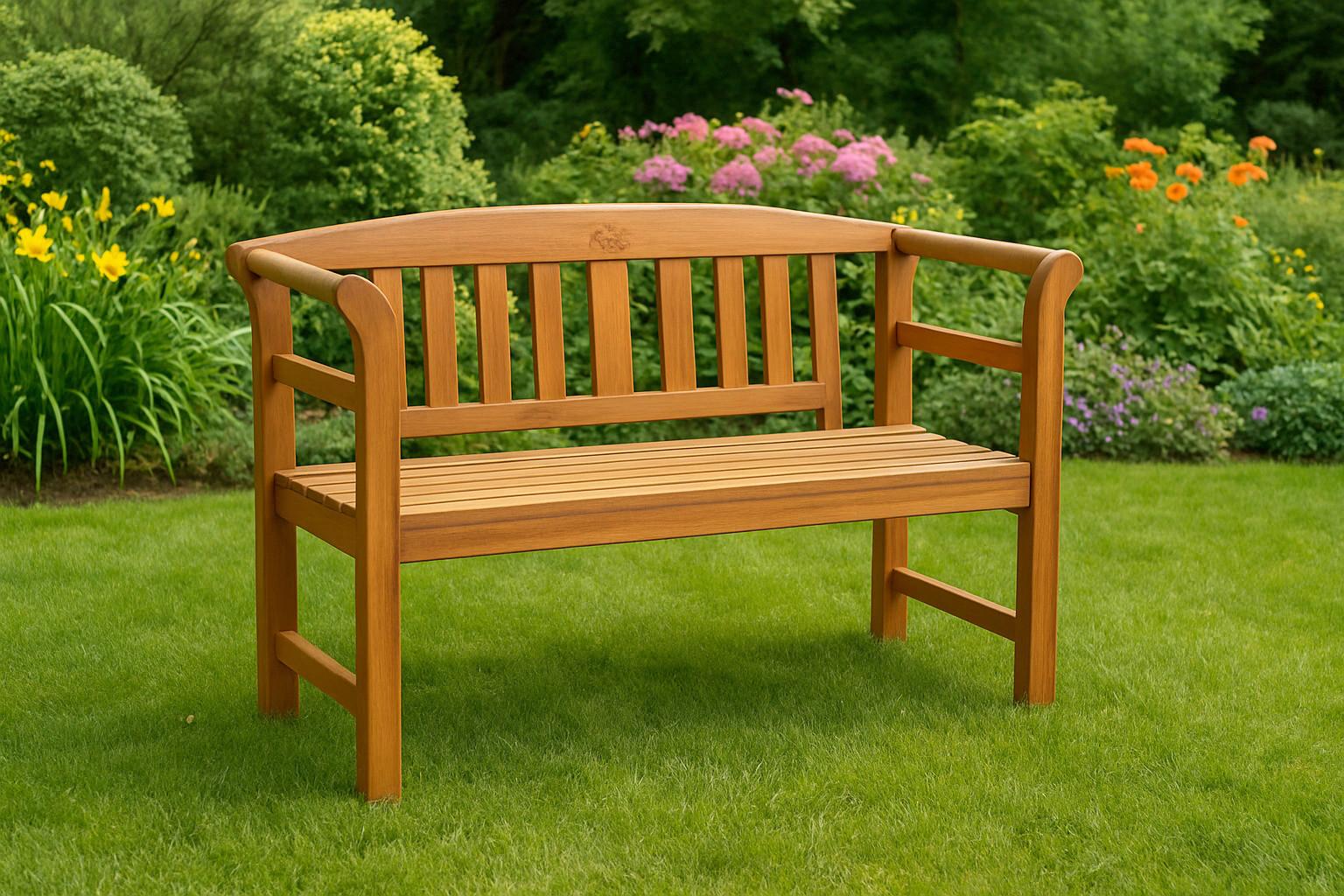 Gartenbank Akazie Braun LxBxH: 115x48,5x82 cm - Akaziefarben, Basics, Holz (115/48,5/82cm)