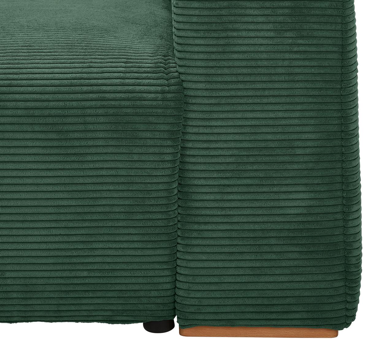 Schlafsofa Vouge Grün Bettkasten, B: 255 Cm - Buchefarben/Schwarz, KONVENTIONELL, Textil (255/86/123cm) - Livetastic