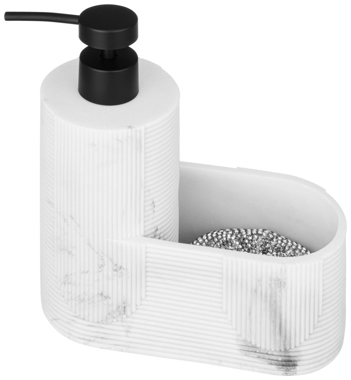 Spülmittelspender Evelyn - Silberfarben/Schwarz, KONVENTIONELL, Kunststoff/Metall (17/8/18,5cm) - Luca Bessoni