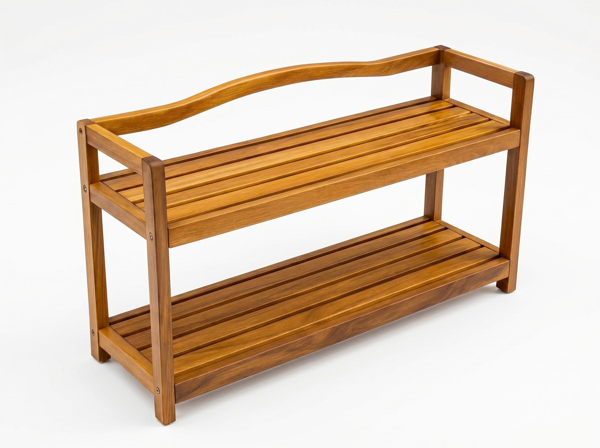 Schuhregal aus Akazie 2 Etagen 26x42x74 cm - Akaziefarben, Basics, Holz (26/42/74cm)