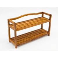 Schuhregal aus Akazie 2 Etagen 26x42x74 cm - Akaziefarben, Basics, Holz (26/42/74cm)