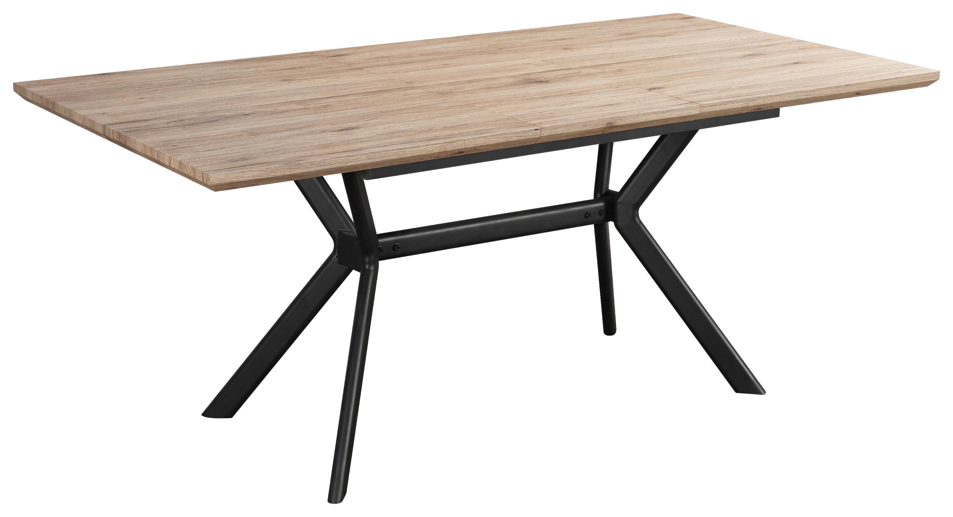 Esstisch ausziehbar Extend 140x90x76cm Schwarz/Natufarben - Schwarz/Naturfarben, MODERN, Holzwerkstoff/Metall (140/90/76cm) - MID.YOU