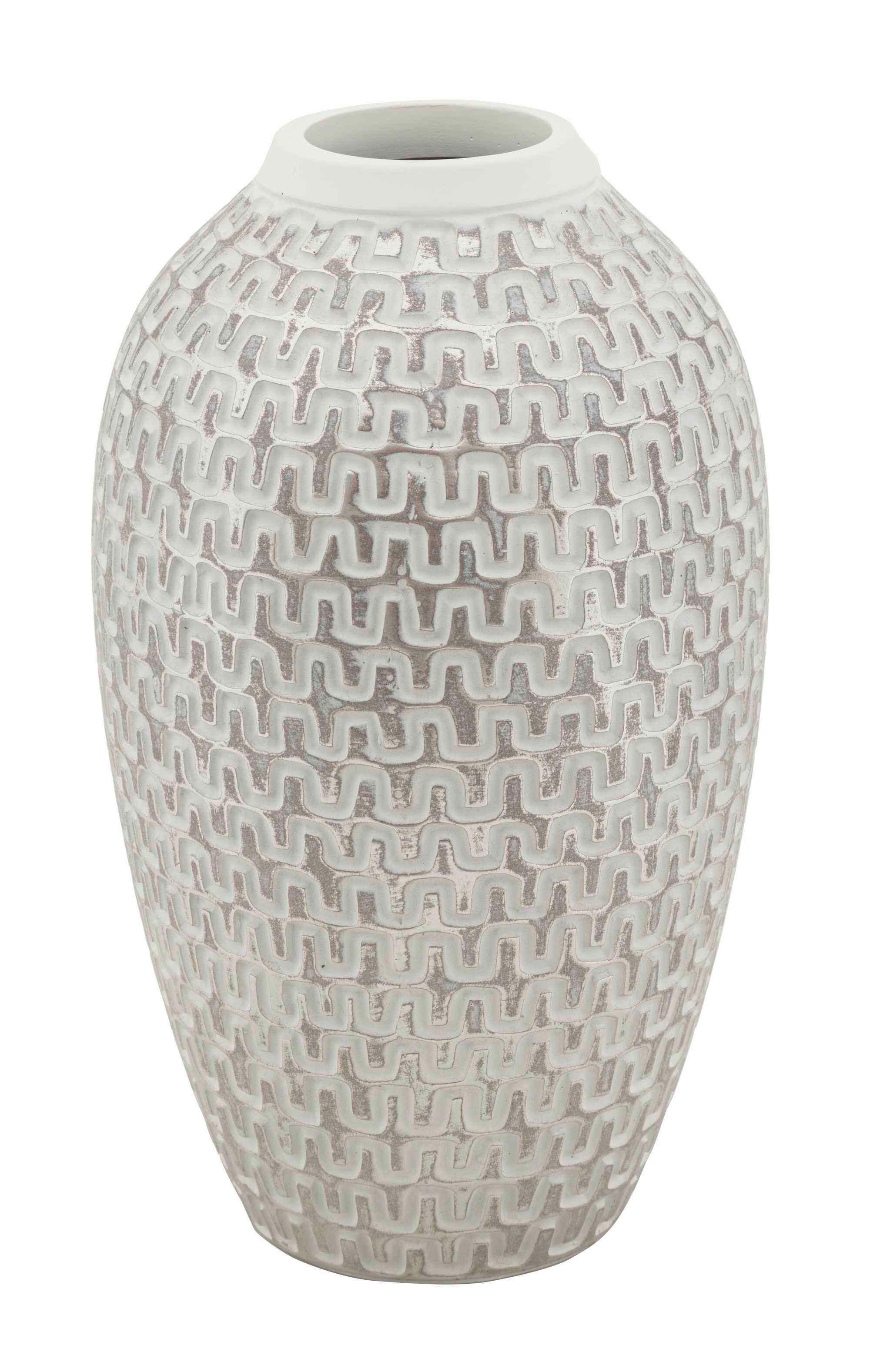 Vase Wave Weiß, Goldfarben B: 19,5 cm