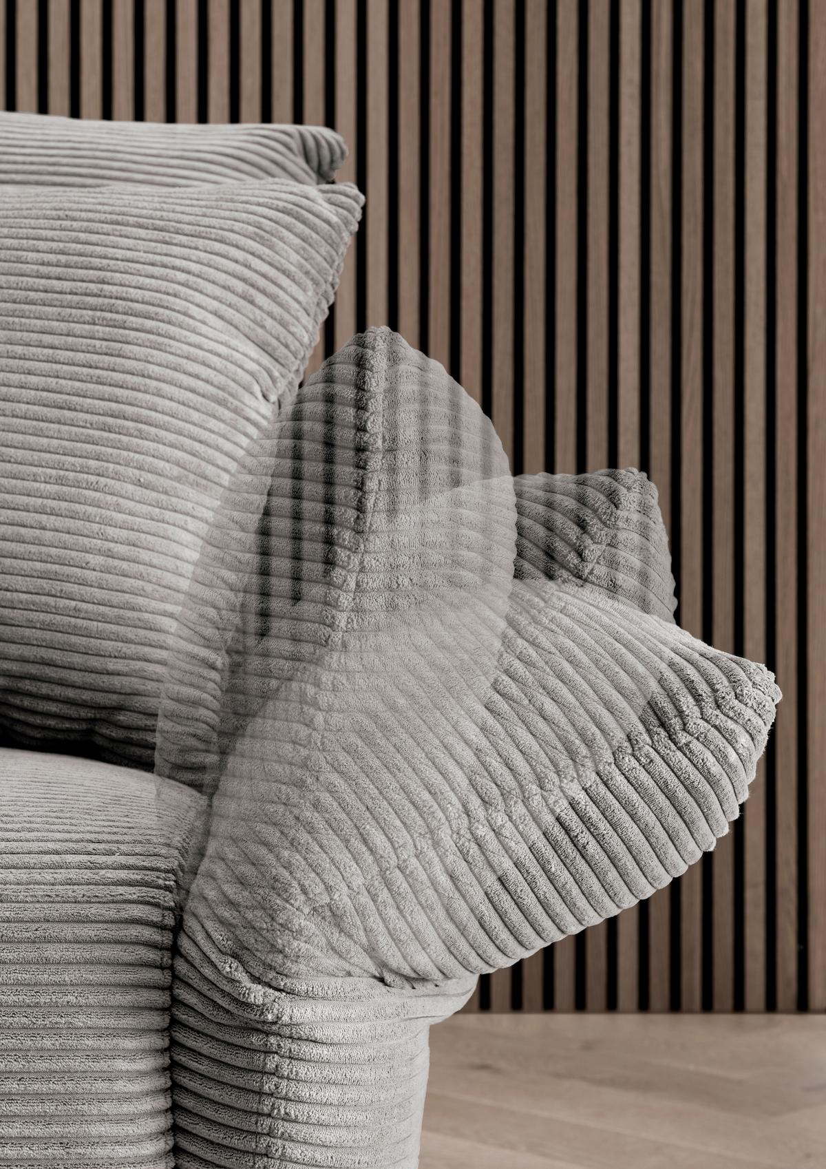 2-Sitzer-Sofa Vanilla Graubraun Cord - Graubraun/Schwarz, Design, Textil (163/97/102cm) - Livetastic