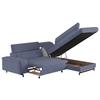 Ecksofa Mit Schlaffunktion & Bettkasten Emma Blau - Blau/Schwarz, Textil (262/215cm) - MID.YOU