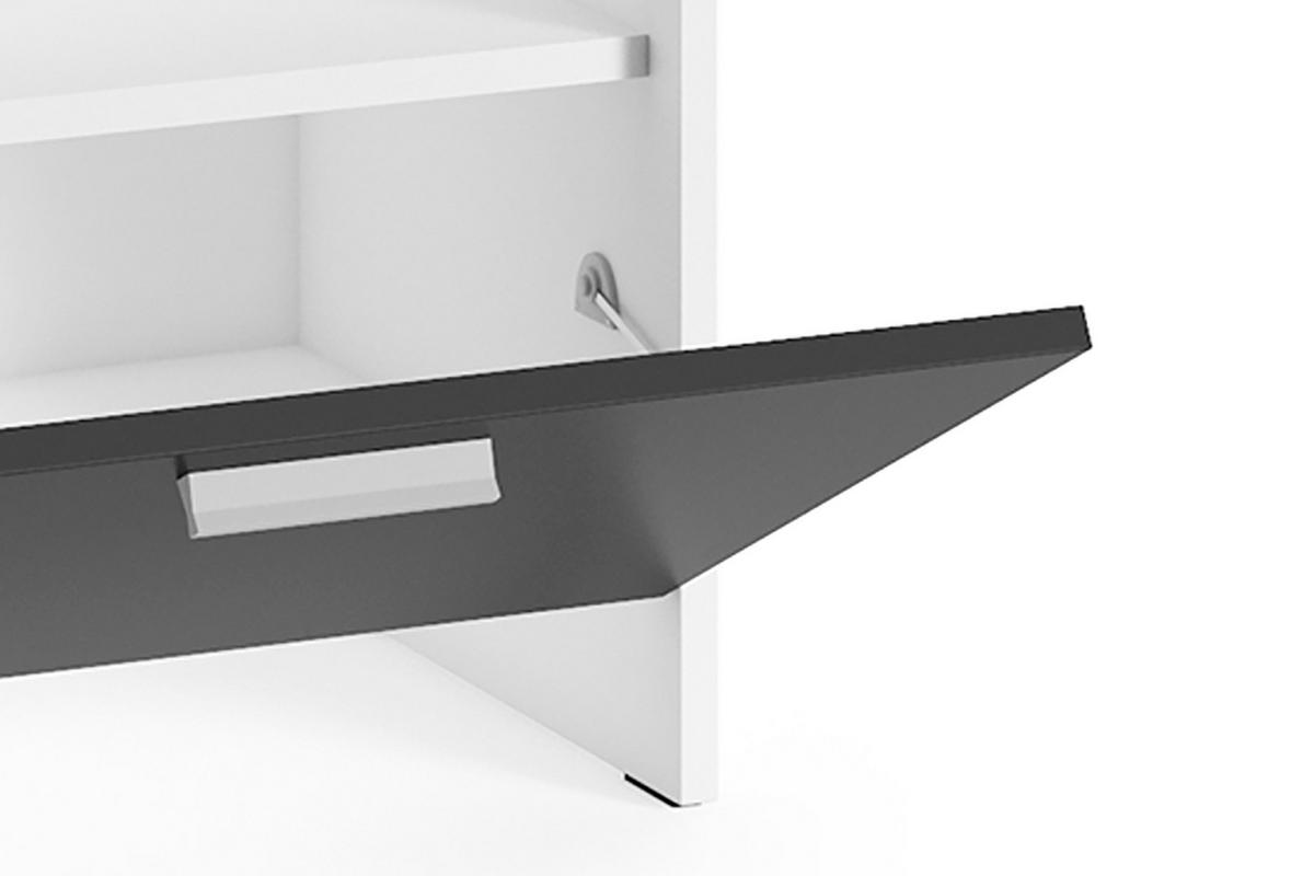 Garderobenbank Ben B: 60cm Schwarz,weiß - Schwarz/Weiß, MODERN, Holzwerkstoff (60/48/35cm) - MID.YOU