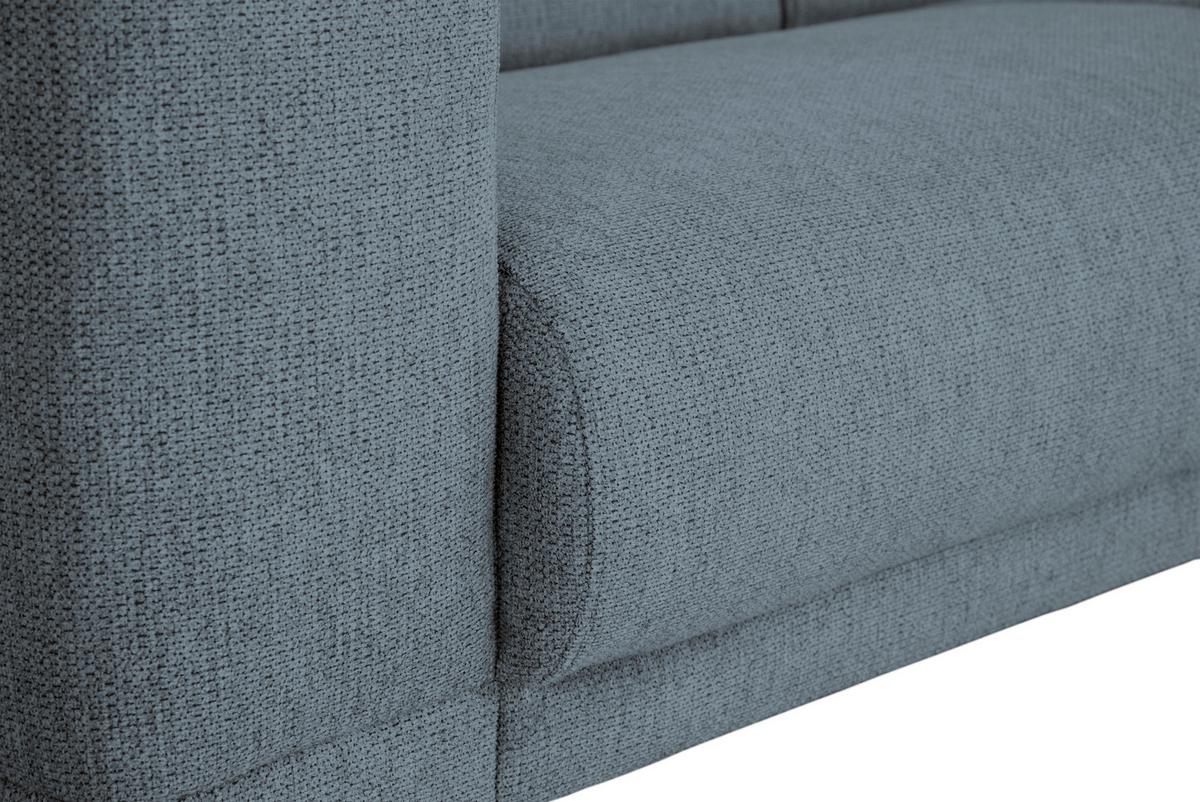 3-Sitzer-Sofa Oslo Blaugrau B: 218 cm - Blaugrau/Schwarz, Design, Textil (218/77/93cm) - MID.YOU