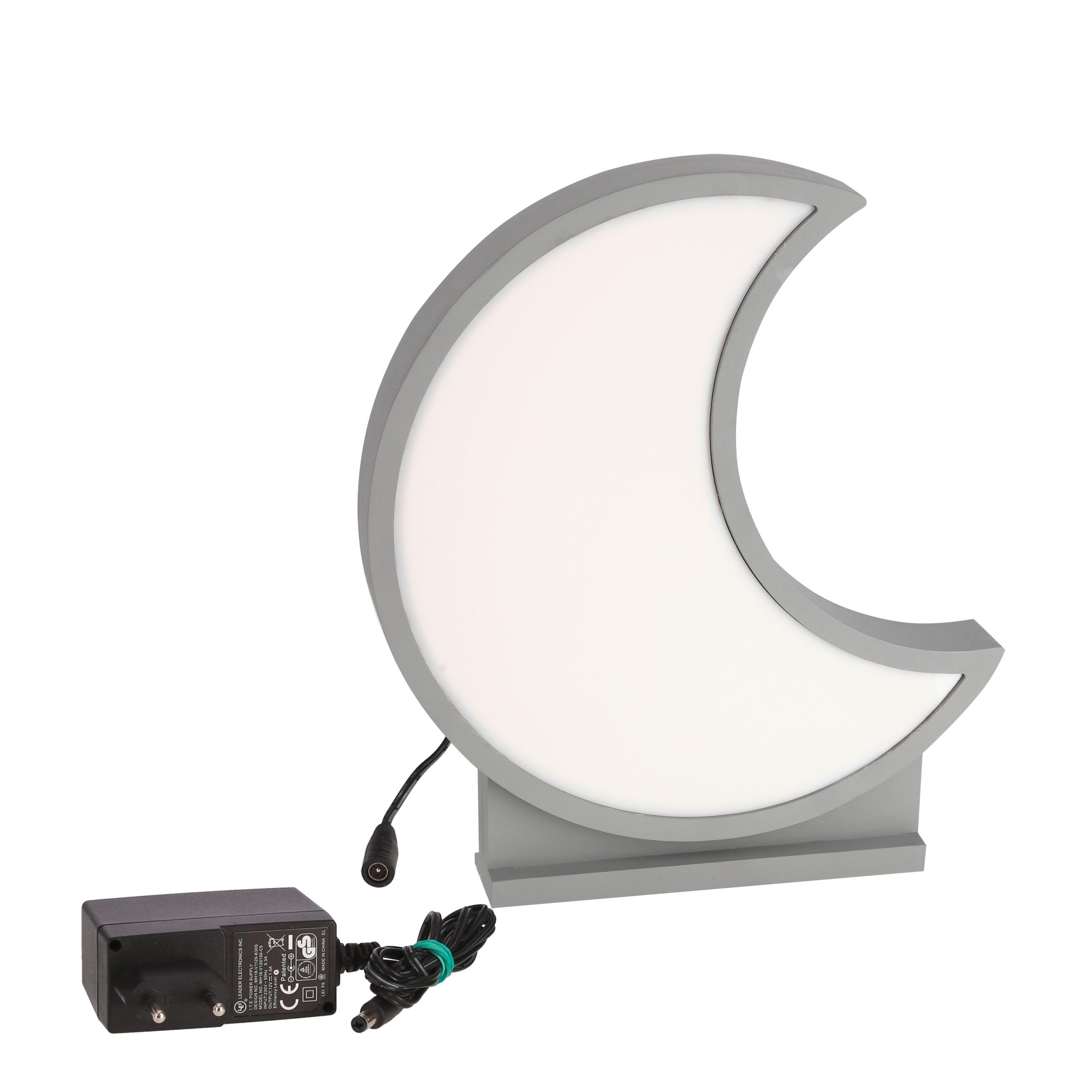 Kindertischleuchte 41-11640 Moon - Grau, Basics, Holzwerkstoff/Kunststoff (26/5/29.5cm)