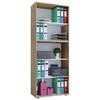 Aktenregal Lona XXL Eiche Dekor B 70 cm - Schwarz/Sonoma Eiche, Basics, Holzwerkstoff (70/178/37cm) - MID.YOU