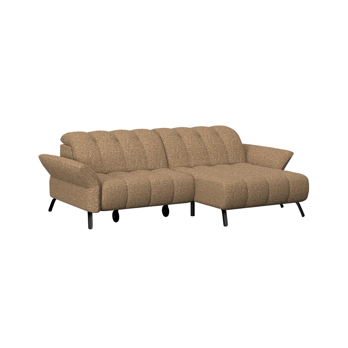 Ecksofa Coast Cognac B: 244-270 cm - Cognac/Schwarz, KONVENTIONELL, Holzwerkstoff/Textil (244/173cm)