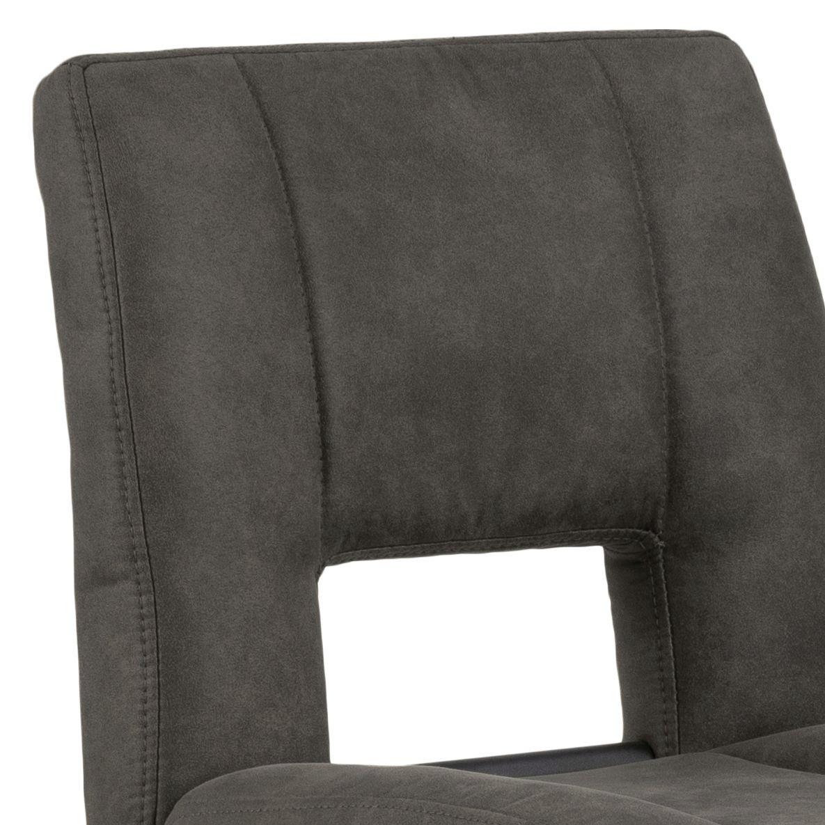 Barhocker höhenverstellbar mit Lehne Sylvia Anthrazit - Anthrazit/Schwarz, Design, Textil/Metall (41,5/94-115/52cm) - Carryhome