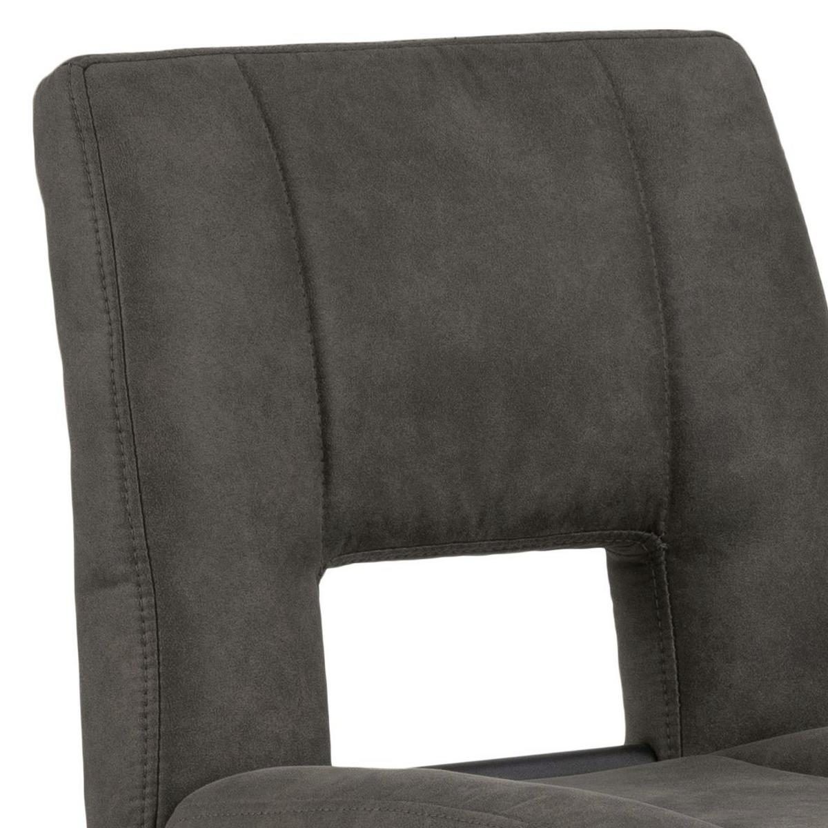 Barhocker höhenverstellbar mit Lehne Sylvia Anthrazit - Anthrazit/Schwarz, Design, Textil/Metall (41,5/94-115/52cm) - Carryhome