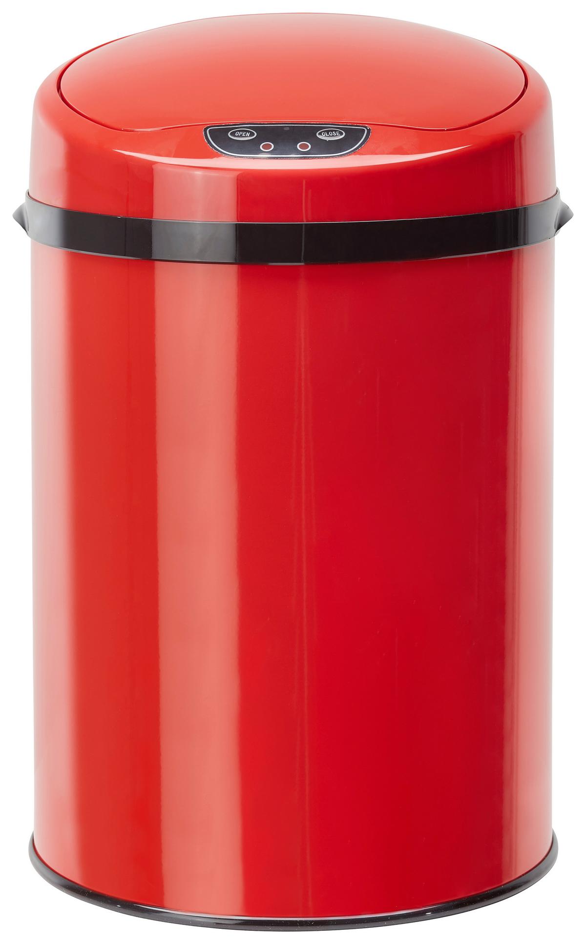 Odpadkový kôš ECHTWERK SENSOR - čierna/červená, Konventionell, kov/plast (24,5/37,5cm) - Echtwerk