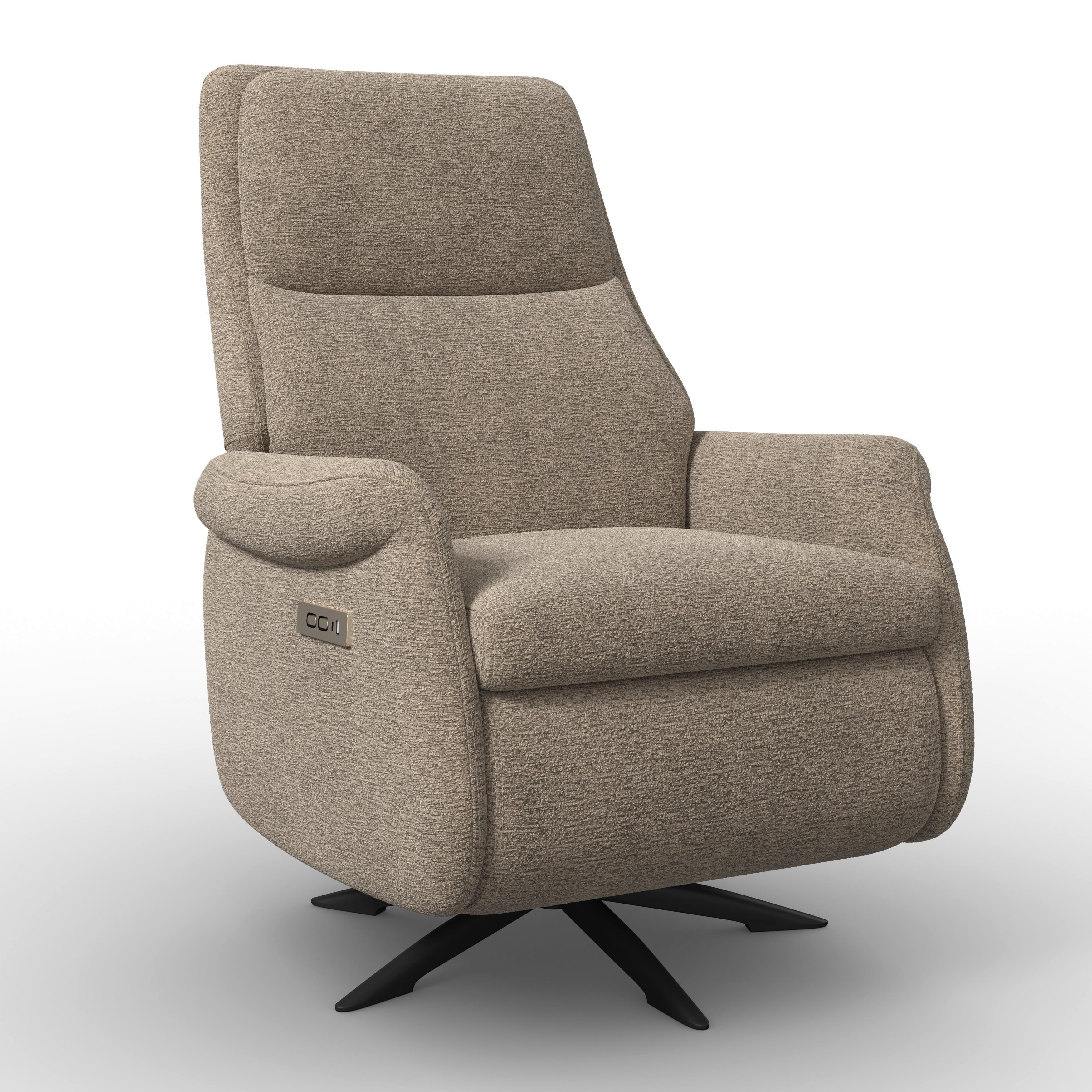 Relaxační křeslo ALICE, hnědé buklé, max. 140 kg - černá/hnědá, Moderní, kov/dřevo (76/110/94cm) - Bessagi Home