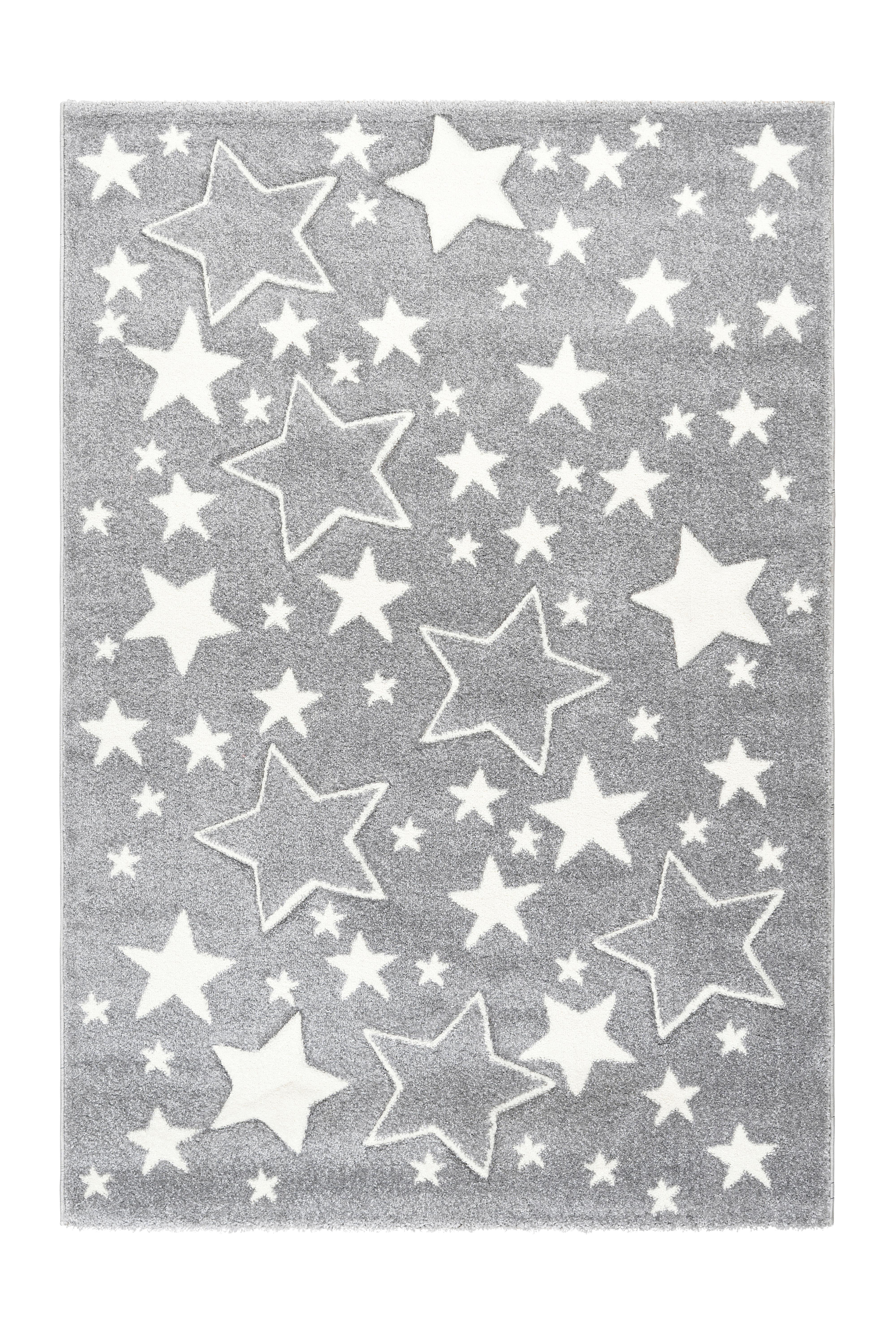Kinderteppich Sterne Silbern Tamworth 120x170 Cm - Silberfarben, Trend, Kunststoff (120/170cm) - Kayoom
