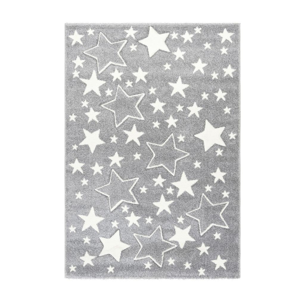 Kinderteppich Sterne Silberfarben Tamworth 80x150cm