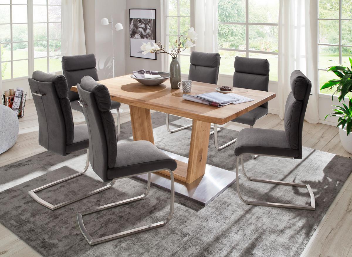 Esstisch Eiche Greta 180x90 cm mit Baumkante - Eichefarben, Design, Holz/Holzwerkstoff (180/90/77cm) - Livetastic
