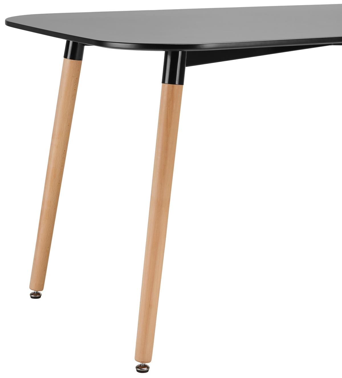 Jídelní stůl Anuk 160x90 - černá/barvy buku, Moderní, dřevo/kompozitní dřevo (160/90/75cm) - Modern Living