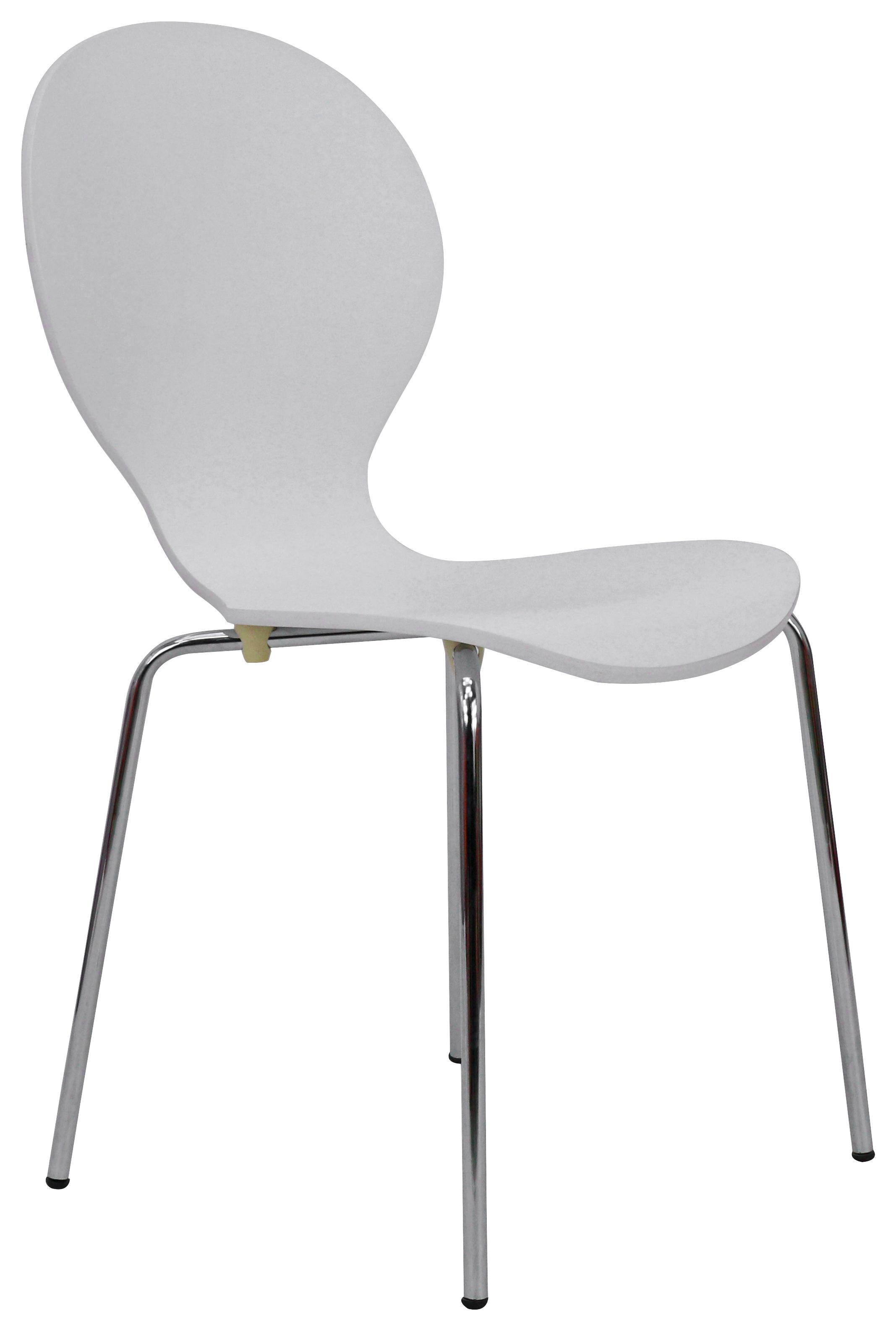 Szék Ria - Króm/Fehér, konvencionális, Fa/Fém (45/86/50cm)