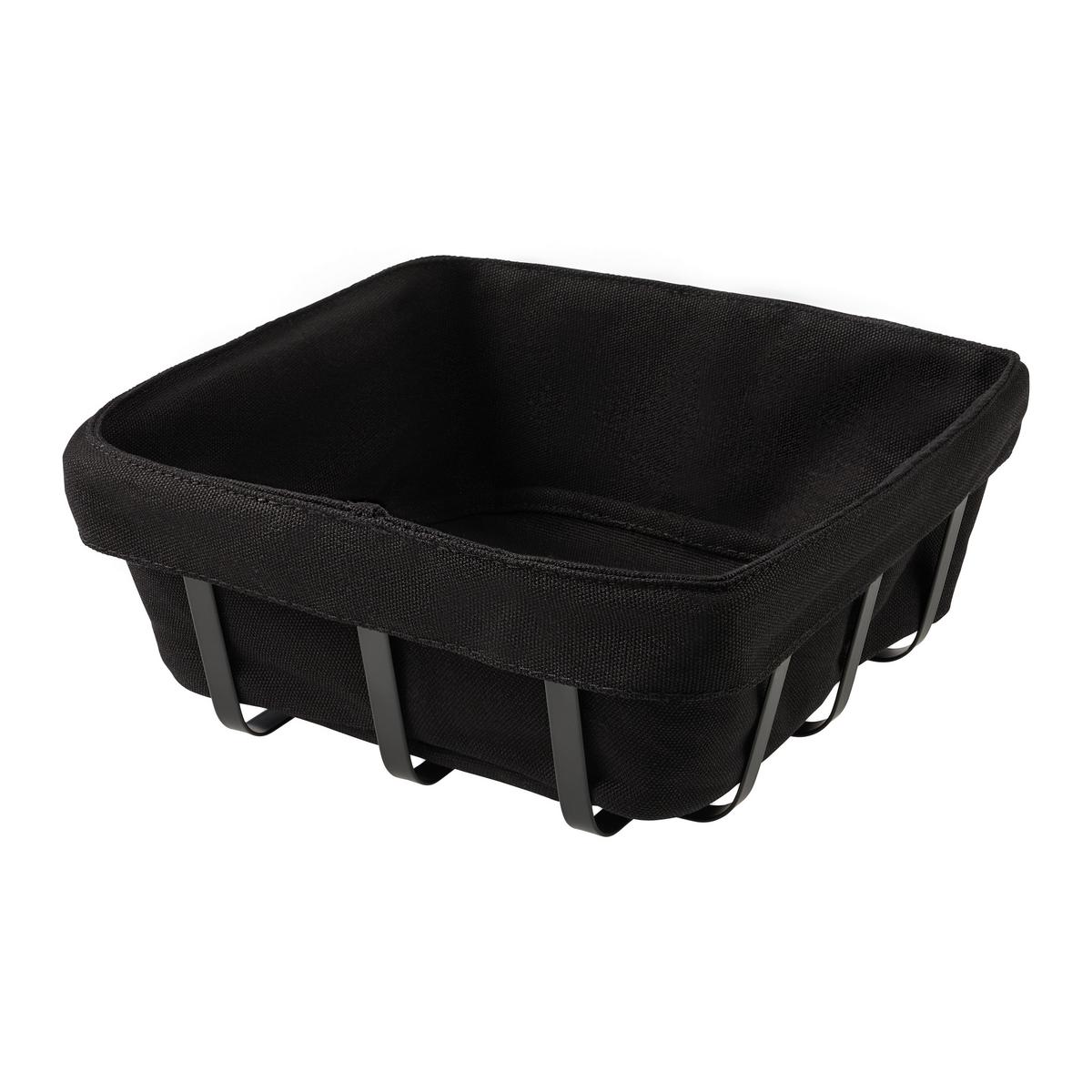 Košík na chléb MICHI MICHI - černá, Moderní, kov/textil (22/22/9cm) - Mömax