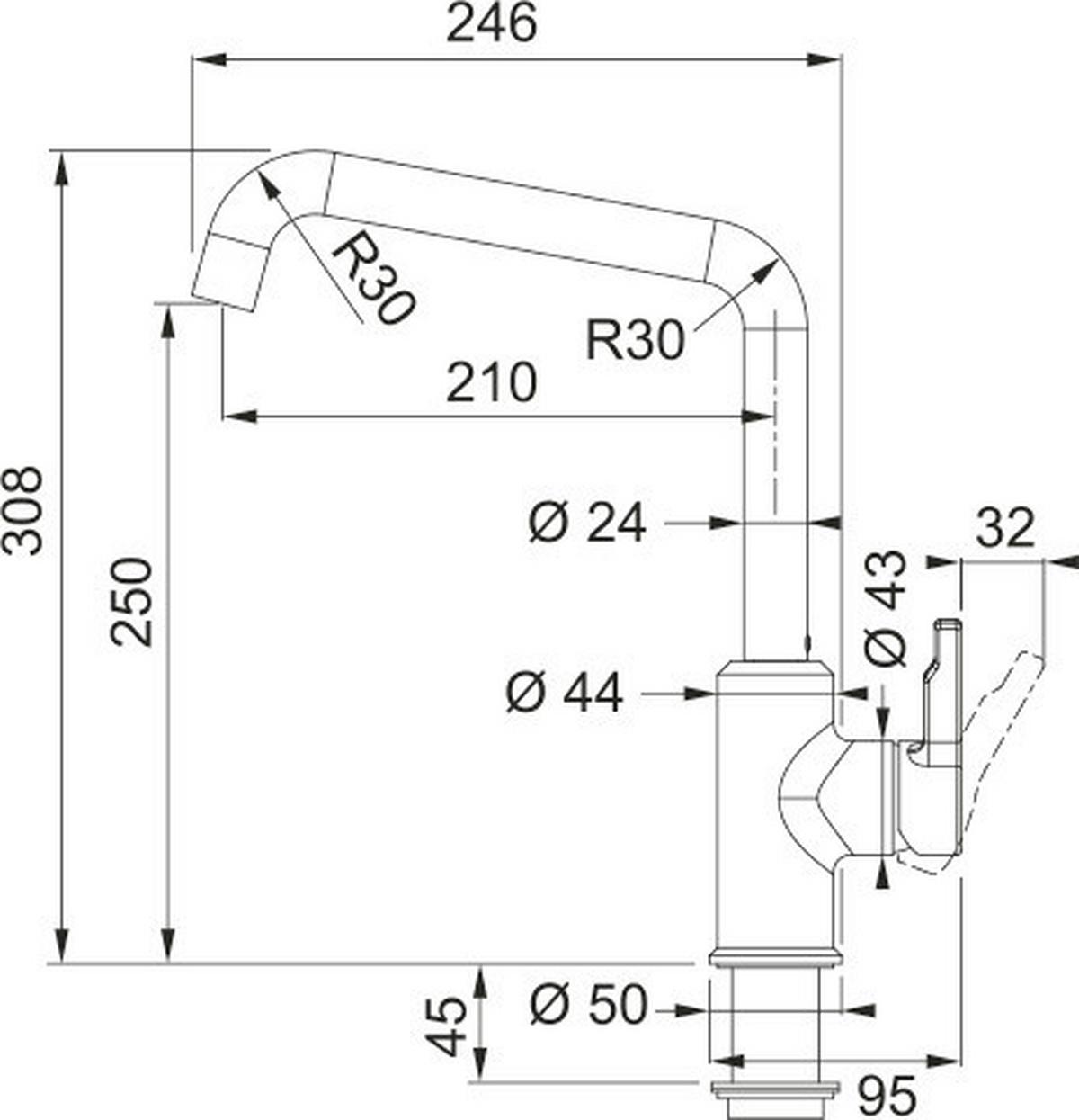 Küchenarmatur Urban - Grau, MODERN, Metall (30,8cm) - Franke