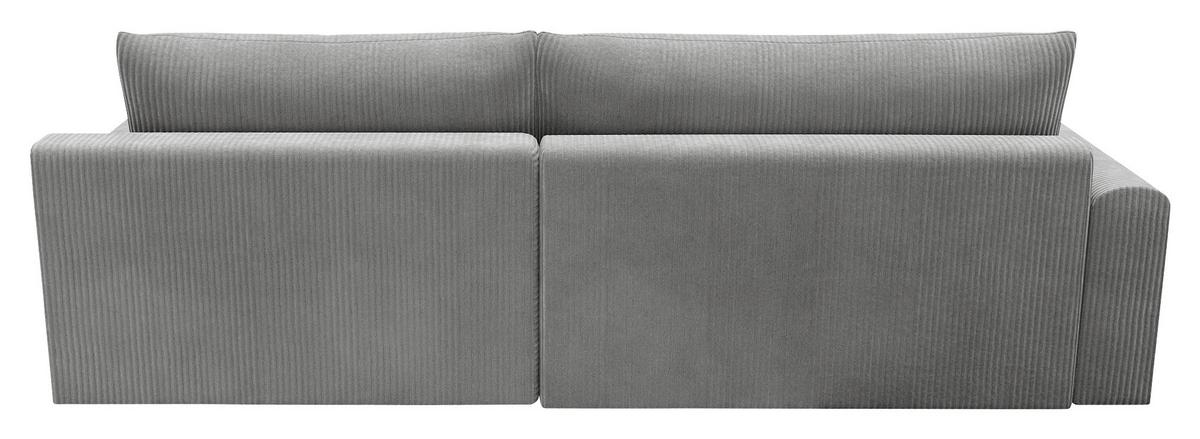 Eckschlafsofa Prag, Grau S: 253x167 cm - Schwarz/Grau, MODERN, Textil (253/167cm) - Trendmanufaktur