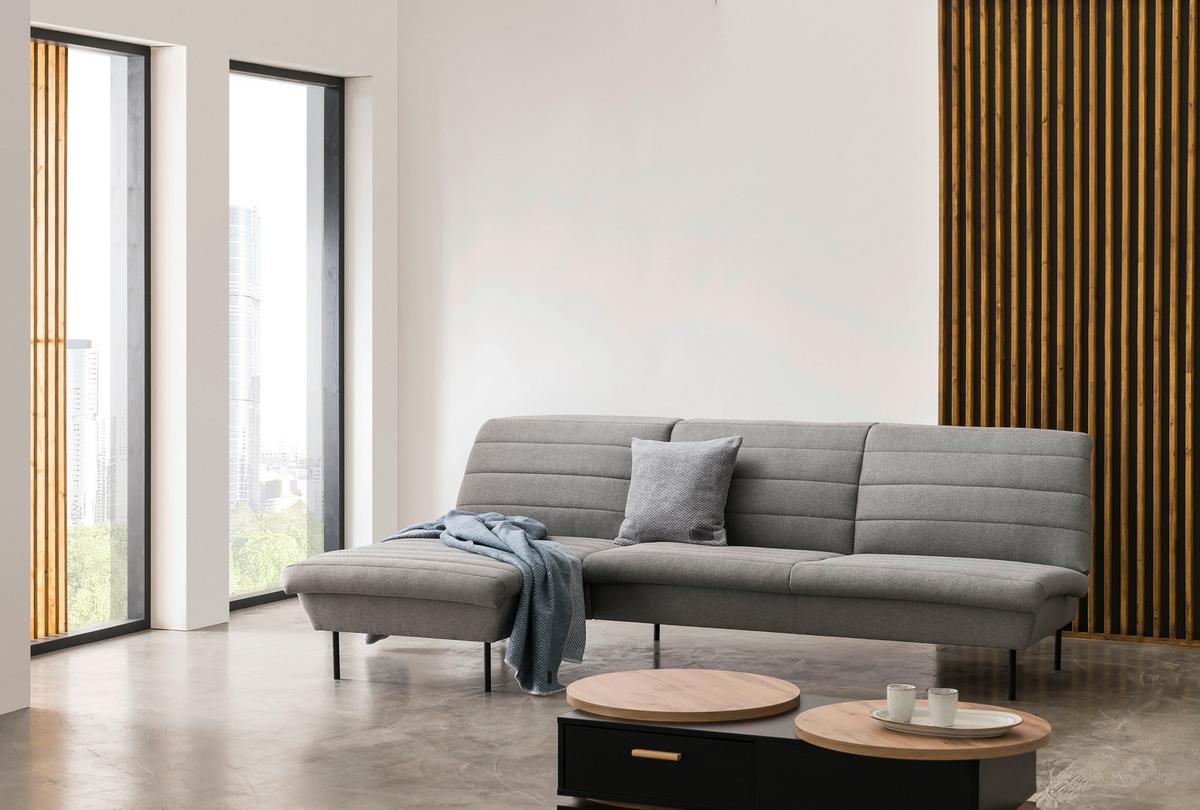 Ecksofa Looks Ix - Graubraun/Schwarz, Design, Textil (168/214cm) - LOOKS by W.Joop