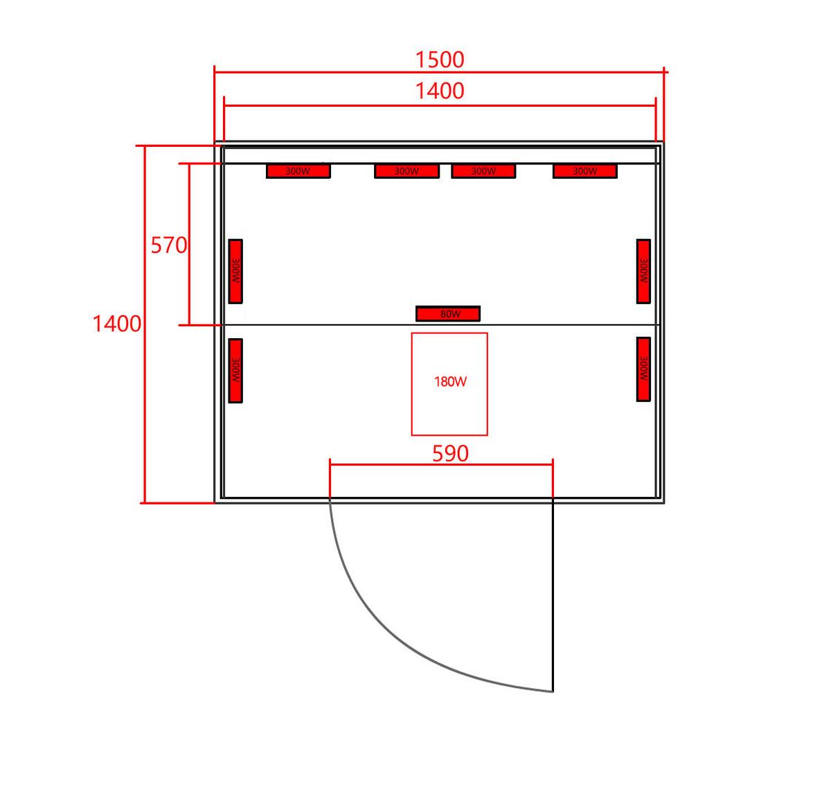 Infrarotkabine 2 Personen Bxhxt: 150x200x150 Cm + Glastür - Braun, Basics, Holz (150/200/150cm) - Sanotechnik