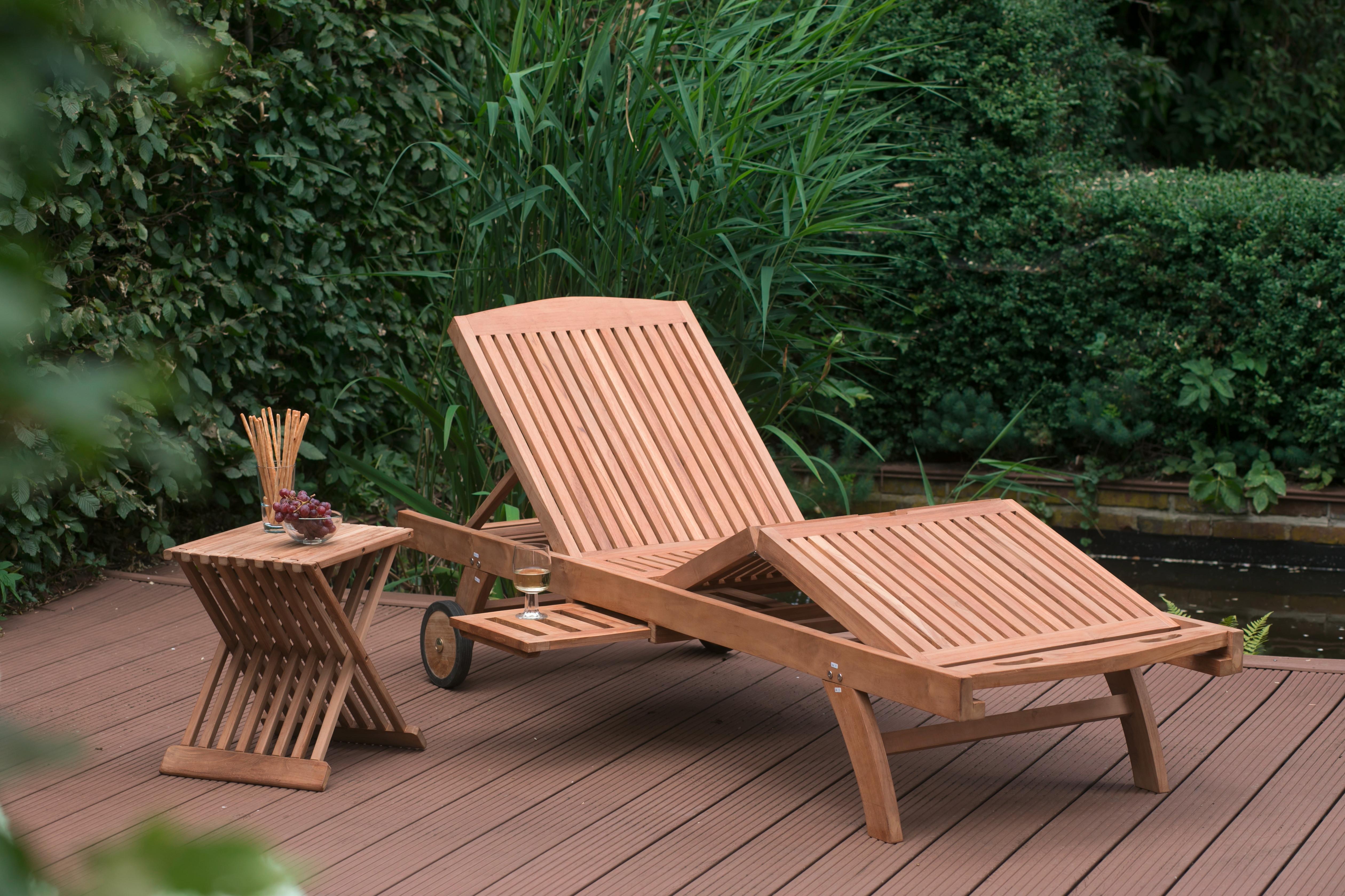 Gartentisch Klappbar Woodie Cross Teakholz L 41 cm - Teakfarben, Basics, Holz (41/45/33cm) - Gardenson