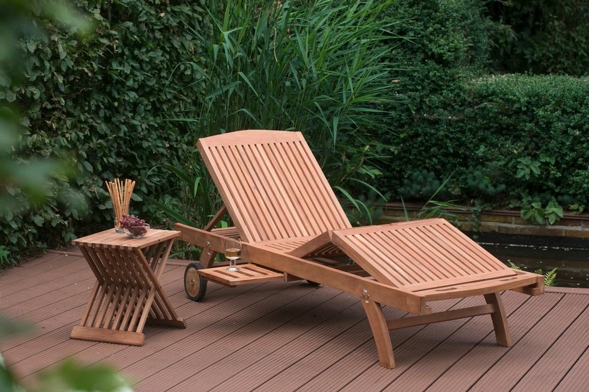 Gartentisch Klappbar Woodie Cross Teakholz L 41 cm - Teakfarben, Basics, Holz (41/45/33cm) - Gardenson