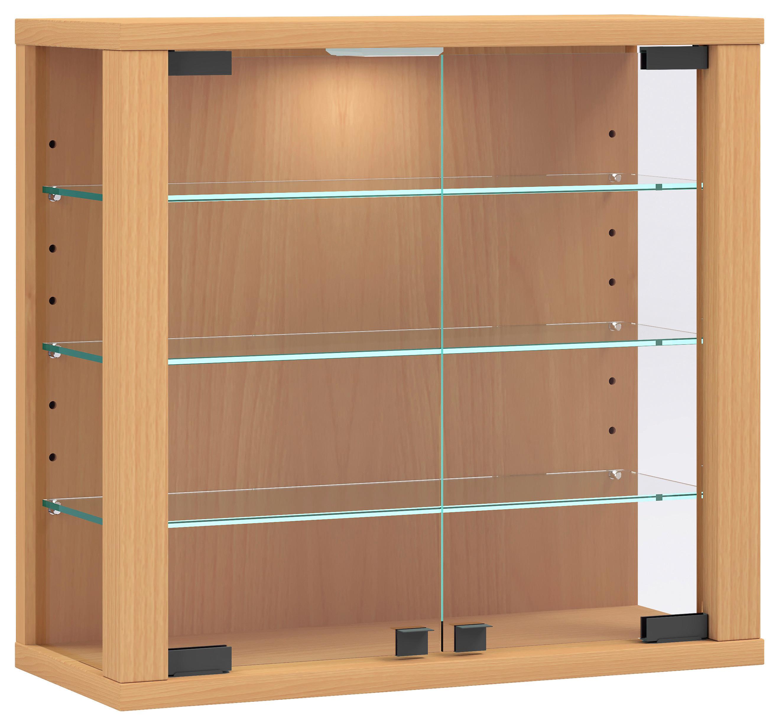 Vitrine Vitrosa Buchefarben Dekor B: 43 cm - Buchefarben, Design, Glas/Holzwerkstoff (43/40/18cm) - MID.YOU