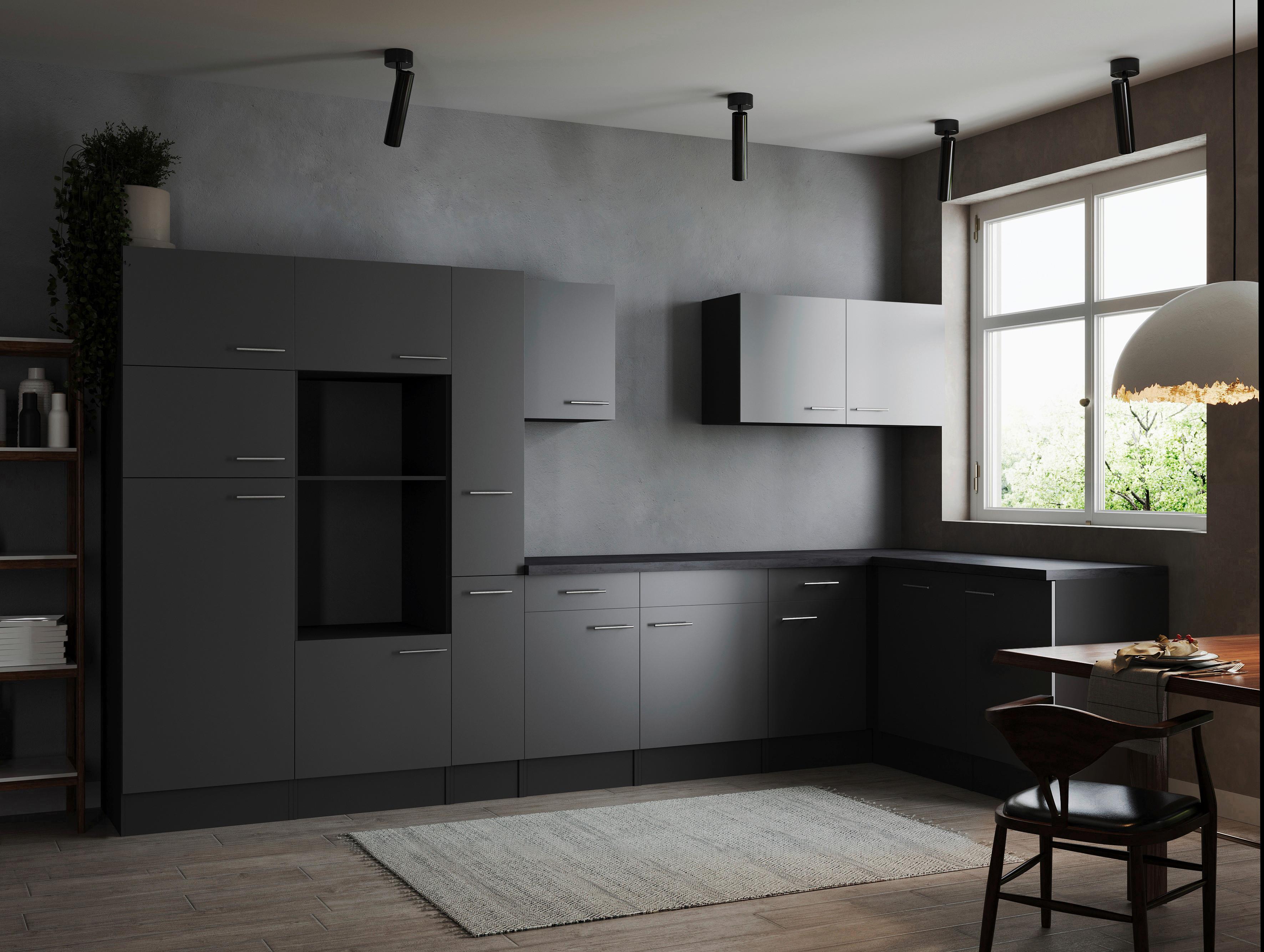 Eckküche Oliver Grau S: 370x172 Cm - Grau, Design, Holzwerkstoff (370/172cm) - Respekta