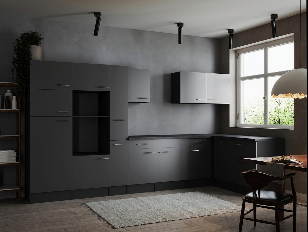 Eckküche Oliver Grau S: 370x172 Cm - Grau, Design, Holzwerkstoff (370/172cm) - Respekta