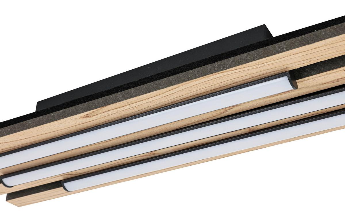 Led Mennyezeti Lámpa Ada - tölgyfa színű/fekete, Modern, műanyag/faalapú anyag (50/14,5/7,5cm) - Luca Bessoni