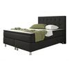 Boxspringbett Mit Topper 140x200 Köln - Silberfarben/Schwarz, KONVENTIONELL, Textil (140/115/210cm) - MID.YOU
