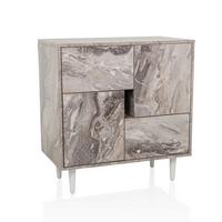 Kommode Lykkja Braun/Weiß B: 72 cm - Schwarz/Braun, MODERN, Holzwerkstoff (72/77/39,5cm) - MID.YOU