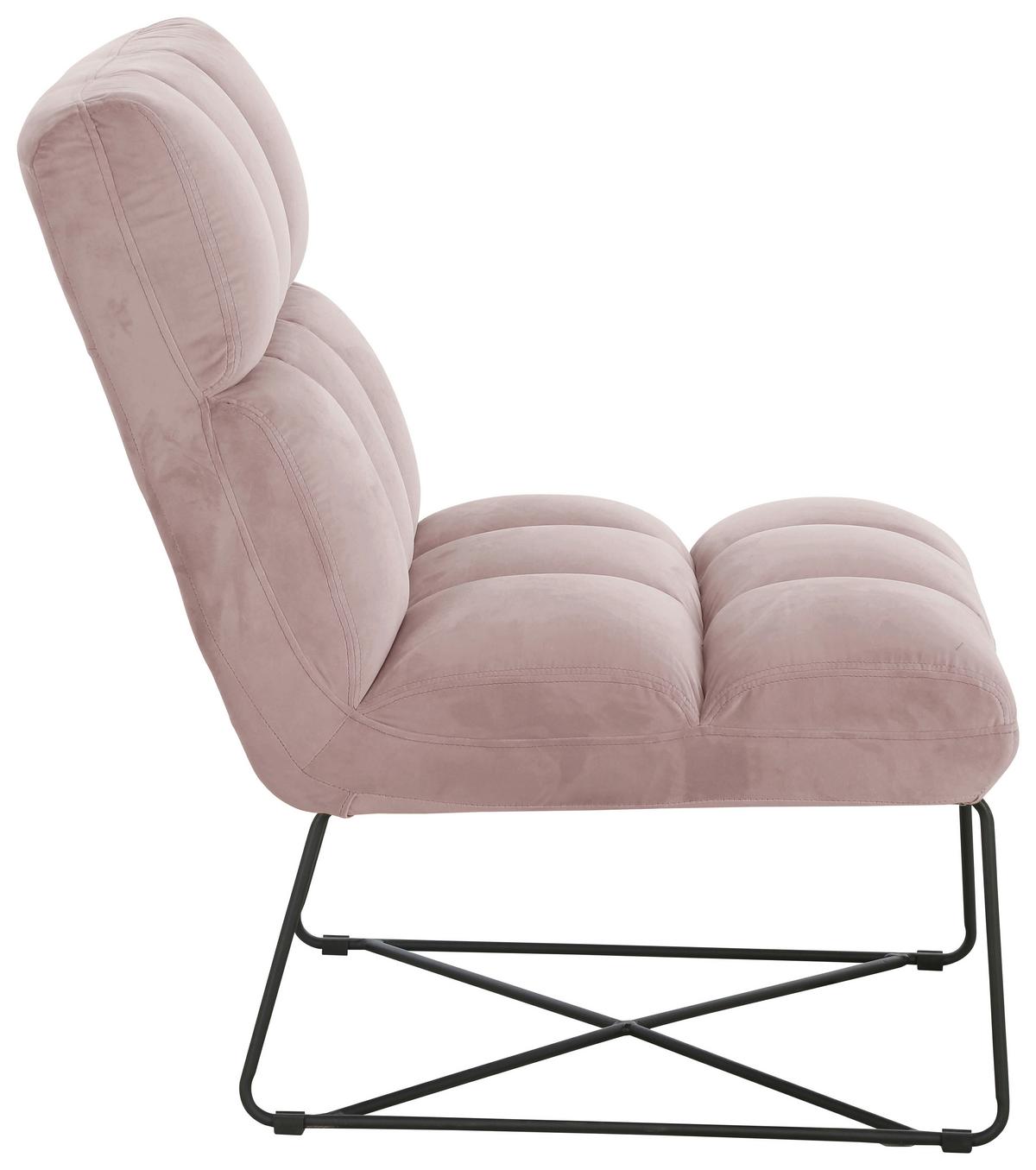 Sessel Enzo - Pink/Schwarz, MODERN, Holz/Textil (62/86/87cm)