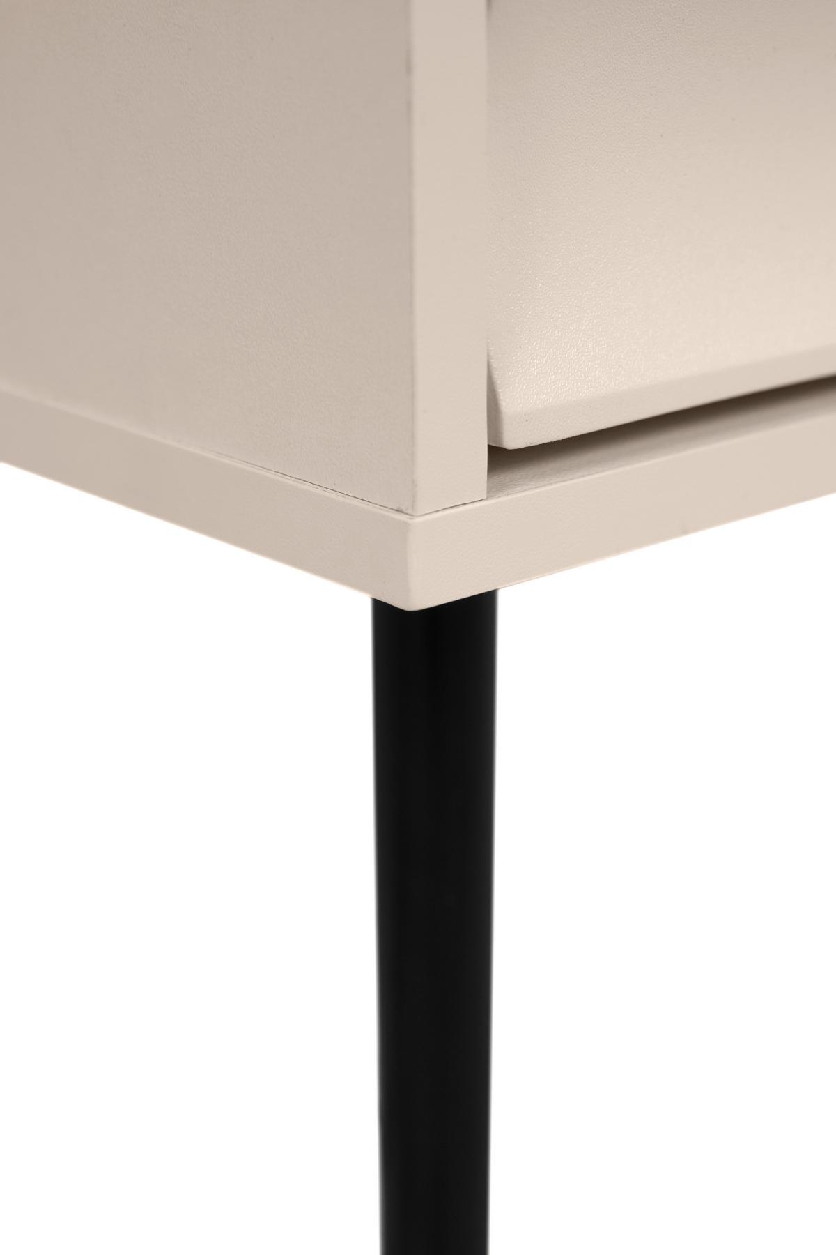 Nachtkästchen Beige H: 55 cm Carlton - Beige/Schwarz, Trend, Holzwerkstoff (40/55/39cm)