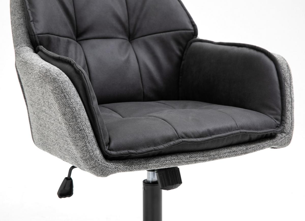 Drehstuhl Lukas - Schwarz/Grau, MODERN, Kunststoff/Textil (64/92/62cm) - MID.YOU